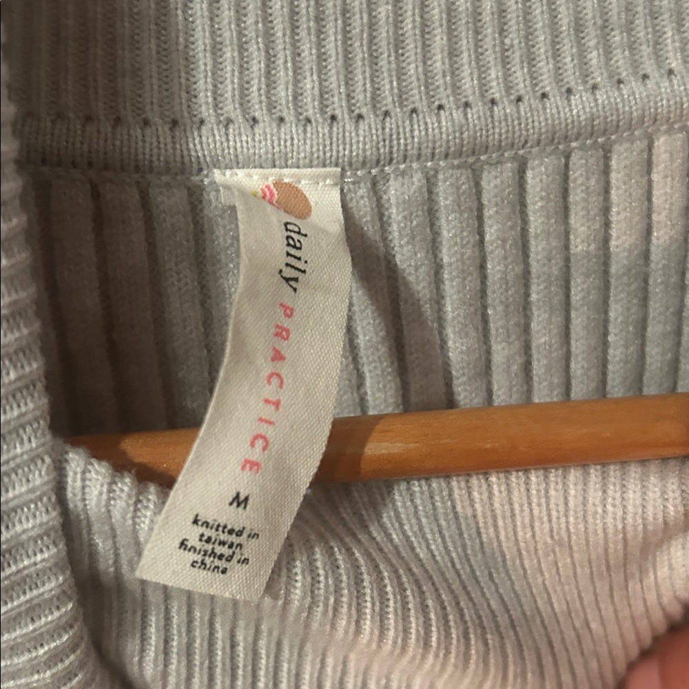 Anthropologie Daily Practice Gray Ribbed Sweater dress